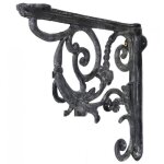 Equerre credence potence murale en fonte grise - lheritier du temps - 6x28x30cm - support pour etagere ...