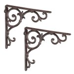 Relaxdays querre tagre murale lot de 2 ancien support en fonte de fer ornements baroques vintage brun ...