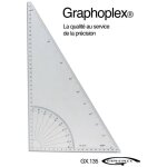 Equerre / rapporteur 60� graduations en degr�s bords droits