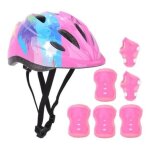 �quipement de protection pour enfants - 7pcs - casque et protections - rose - multisport - s�curit�