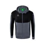 Erima veste � capuche dentra�nement six wings gris / noir ? confortable poches zipp�es