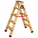 Escabeau - outifrance - 8831905 - double plans - antidrapant - acier et bois