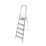 Escabeau domestique pliant 5 marches selekta - frontalu - plateforme en acier - bielle  mmoire de forme ...