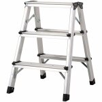 Gt market - escabeau pliable 3 marches en aluminium