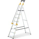 Escabeau 8 marches duramp alu pliable s�curis� plateforme hostrom