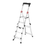 Escabeau professionnel t�lescopique 3m adapt� aux escaliers hailo tl100