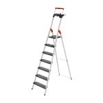 Escabeau de s�curit� pliable en aluminium 8 marches larges hailo l100