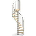 Escalier colimaon 12 marches + 1 palier - diamtre 138cm - structure en mtal et marches en bois multiplis ...
