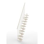 Escalier droit 11 marches en bois massif blanc - structure en m�tal - mini misterstep