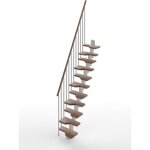 Escalier droit 11 marches en bois massif noyer - structure en m�tal - mini misterstep