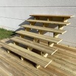 Berlin escalier ext�rieur bois 6 marches h 105cm l - 160cm - sans contre marche