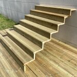 Escalier exterieur bois h122cm - 7 marches p29cm l160cm sans contre - marches