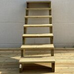 Escalier ext�rieur bois h122cm - 7 marches p29cm l60cm sans contre - marches