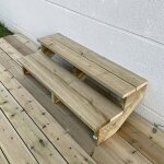 Berlin escalier ext�rieur bois 2 marches h 37cm l - 120cm - sans contre marche