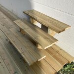 Berlin escalier ext�rieur bois 3 marches h 54cm l - 100cm - sans contre marche