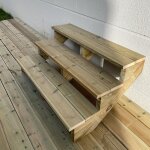 Berlin escalier ext�rieur bois 3 marches h 54cm l - 120cm - sans contre marche