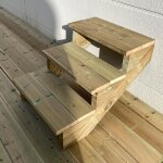 Berlin escalier ext�rieur bois 3 marches h 54cm l - 60cm - sans contre marche