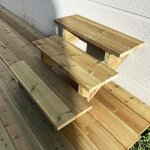 Berlin escalier ext�rieur bois 3 marches h 54cm l - 80cm - sans contre marche