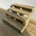 Berlin escalier ext�rieur bois 4 marches h 71cm l - 120cm - sans contre marche