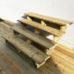 Berlin escalier ext�rieur bois 4 marches h 71cm l - 140cm - sans contre marche