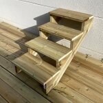 Berlin escalier ext�rieur bois 4 marches h 71cm l - 60cm - sans contre marche