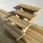 Berlin escalier ext�rieur bois 4 marches h 71cm l - 80cm - sans contre marche