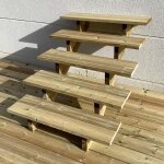 Berlin escalier ext�rieur bois 5 marches h 88cm l - 100cm - sans contre marche