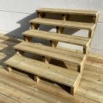 Berlin escalier ext�rieur bois 5 marches h 88cm l - 120cm - sans contre marche