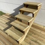 Berlin escalier ext�rieur bois 5 marches h 88cm l - 60cm - sans contre marche