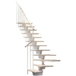 Escalier quart tournant 12 marches - structure mtal et marches en bois massif naturel - knock misterstep ...