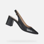 Escarpin d bigliana femme - geox - noir - talon moyen - slingback - respirant