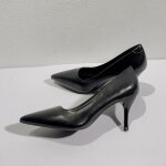 Escarpins - chaussures en cuir pu noir pour femmes - talons hauts 7cm - bout pointu