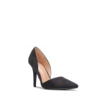 Escarpin dorsay en su�dine � bout pointu et talon aiguille avec une d�coupe sensuelle sur les c�t�s. ...