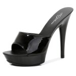 Escarpins dt impermables  talons fins pour femmes - marque 1099 - 9 - noir