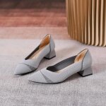 Escarpins femme confortable bout pointu textile respirante - gris