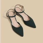 Escarpins femme confortable talons epais bout pointu ar elgant maille avec boucle - vert fonce