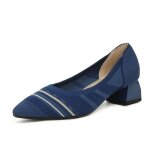 Escarpins femme confortable talons epais petit talon bout pointu elgant bicolore respirante maille - ...