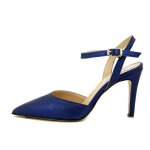Escarpin femme cuir lamin bleu boucle rglable - osvaldo pericoli