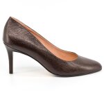 Escarpins femme cuir marron effet croco - marque - modèle - talon 8cm - tige cuir Escarpins femme cuir marron effet croco - marque - modèle - talon 8cm - tige cuir