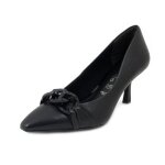 Escarpin femme cuir souple noir - tamaris - talon brillant - 7cm - confortable