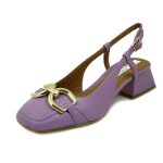 Escarpin femme en cuir souple violet avec boucle r�glable - osvaldo pericoli