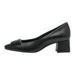 Escarpin femme cuir tamaris - talon large - noir