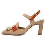 Escarpin femme - osvaldo pericoli - daim rose poudr - talon fin 7cm - boucle de serrage