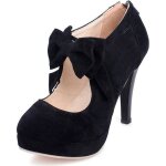 Escarpins femme sud noir - tomwell - bout rond - talons 10. 5cm - plateau 2. 5cm