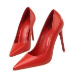 Escarpins femme talon aiguille 7. 5 cm - rouge - bout ferm - soire bureau chaussures