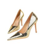 Escarpins femme talon aiguille 8 cm - jaune - bout ferm - soire bureau chaussures xh417