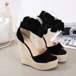 Escarpin femme talons hauts compens noir kjehome - nouvelle cale dt 16cm haikeyi