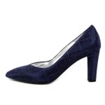Escarpin femme tissu glitter bleu - osvaldo pericoli - talon aiguille 7cm - confortable