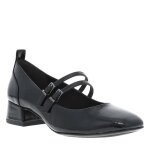 Ballerines noires vernies  bout carr et  talon dcroch bas