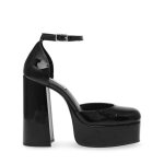 Escarpins plateforme femme - steve madden tamy - noir verni - talon 12cm - plateforme 4cm
